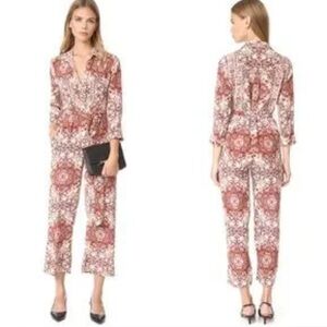 L’AGENCE Dalia Rhubarb Silk Jumpsuit